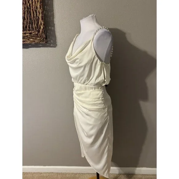 DO + BE Ivory Pearl Strap M Medium Silky Dress NEW NWT - Picture 6 of 16